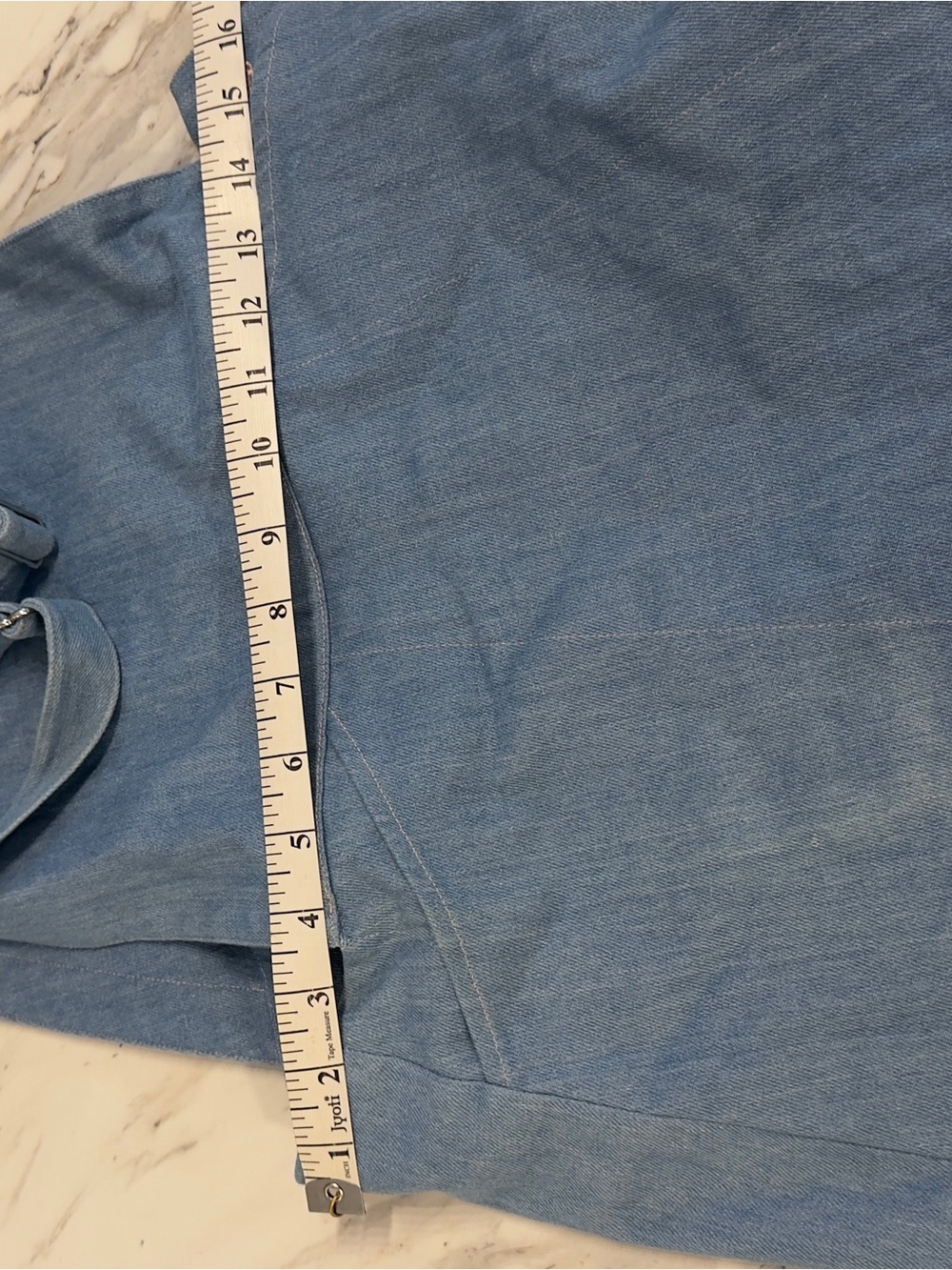 Samantha Pleet Light Blue Denim Dress with Cream Underdetail - Picture 5 of 10